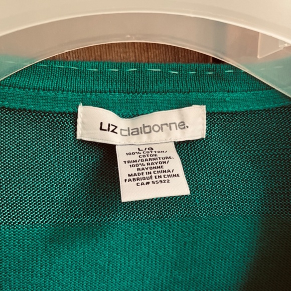 Bright Green Sweater with textured stripes in 💯 cotton with roll-up sleeves - Picture 3 of 9